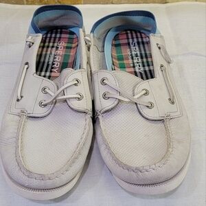 Grey Sperry's slip on boat shoes. Men's size 10.5. Light grey.
